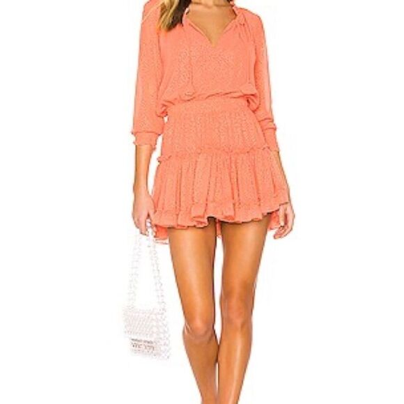 Misa Los Angeles Coral Mini Melodie Dress Medium - Picture 2 of 5